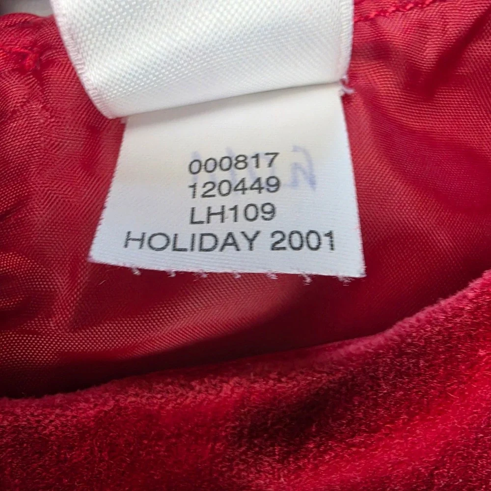 Old Navy Dress Toddler 3T Red Excellent Velvet Holiday Starburst Embroidered